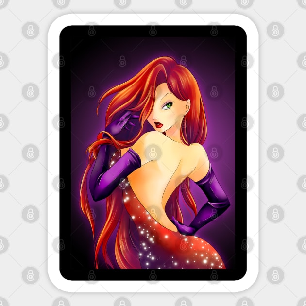 Jessica Rabbit Sticker by Carla De Gasperi